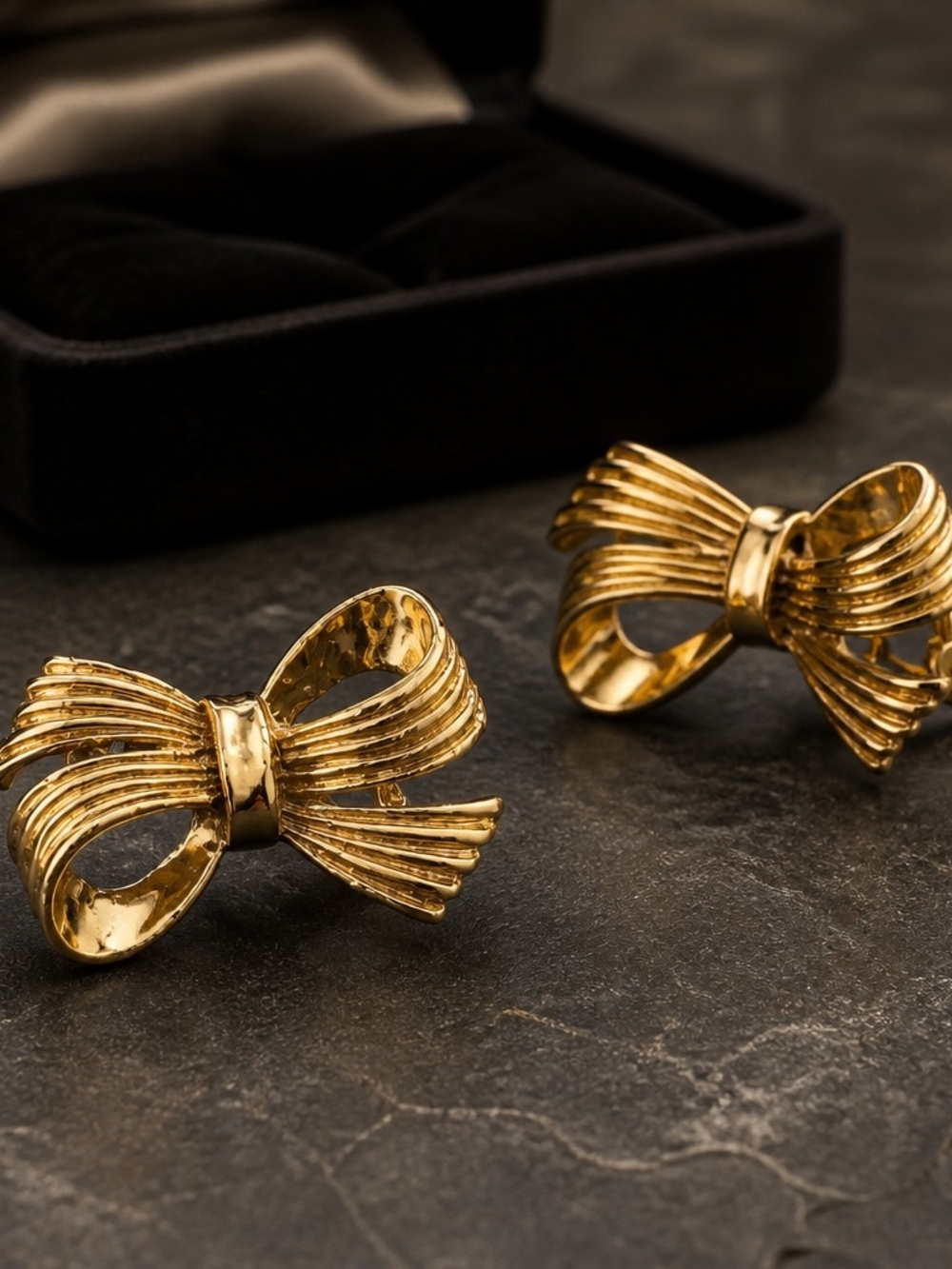 Two Vintage Signed Gerry’s Goldtone Bow Brooches